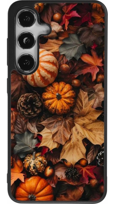 Coque Samsung Galaxy S25 - Silicone rigide noir Autumn 25 Pumpkin