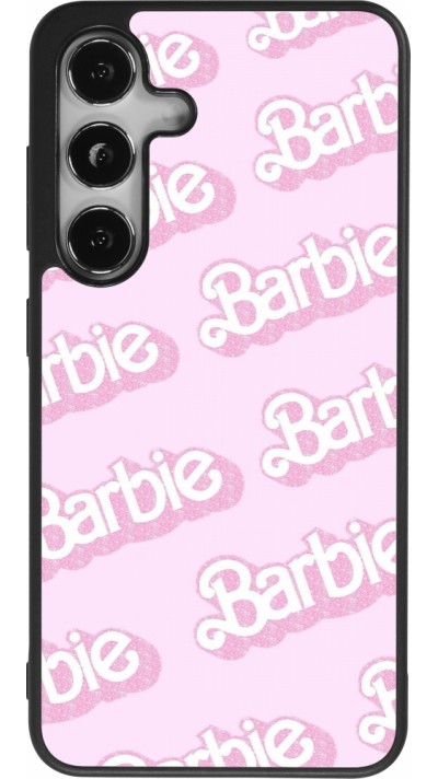 Samsung Galaxy S25 Case Hülle - Silikon schwarz Barbie light pink pattern