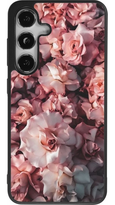 Samsung Galaxy S25 Case Hülle - Silikon schwarz Beautiful Roses