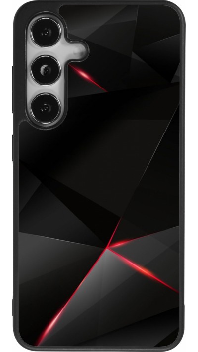 Samsung Galaxy S25 Case Hülle - Silikon schwarz Black Red Lines