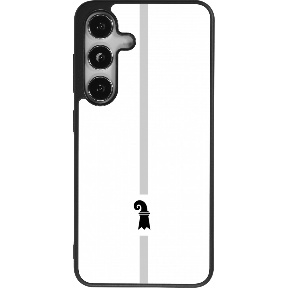 Coque Samsung Galaxy S25 - Silicone rigide noir Canton BS blanc