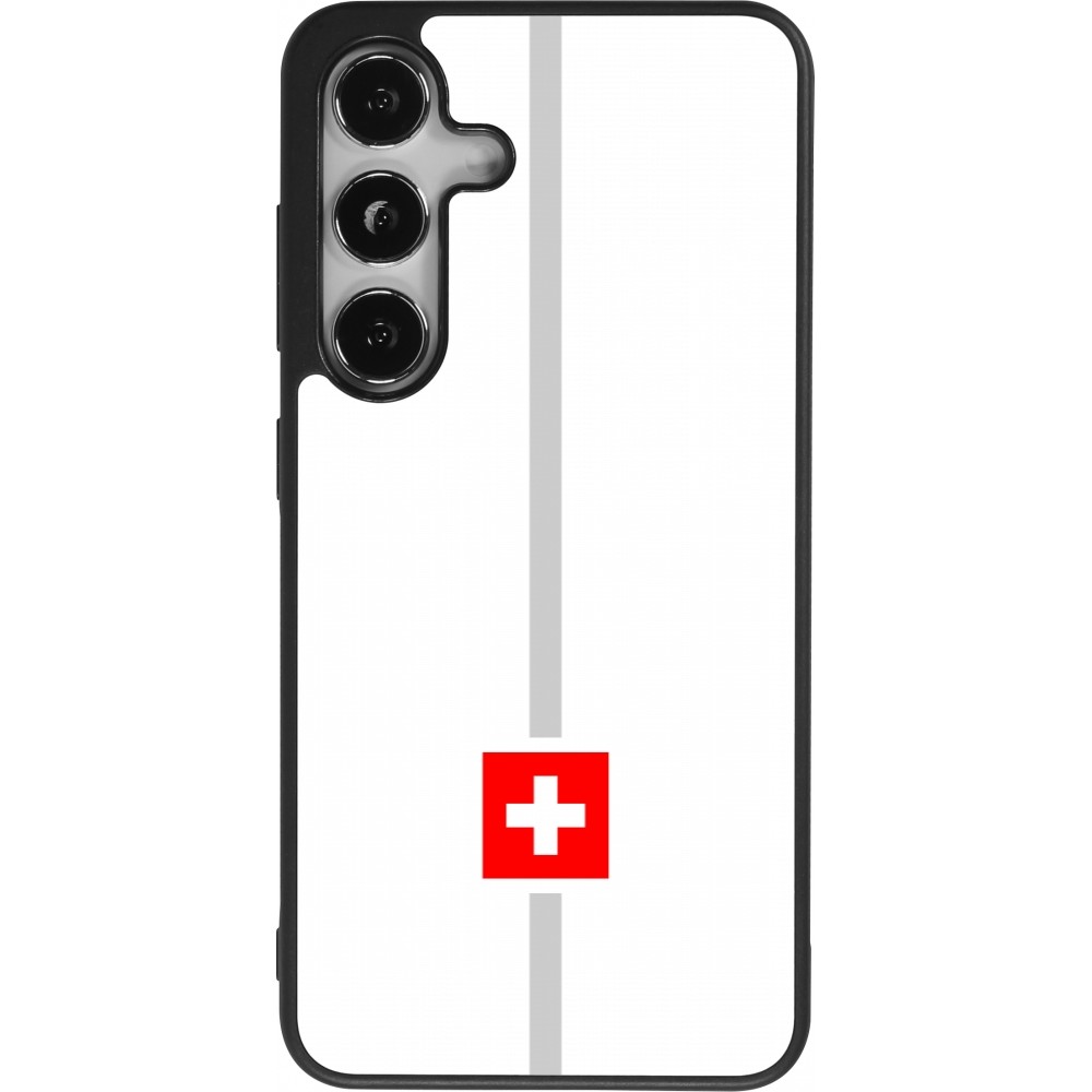 Samsung Galaxy S25 Case Hülle - Silikon schwarz Kanton CH weiss