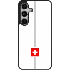 Samsung Galaxy S25 Case Hülle - Silikon schwarz Kanton CH weiss