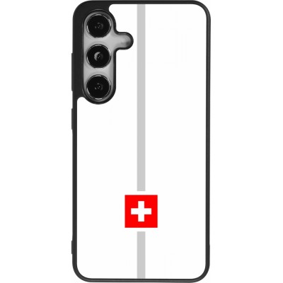 Samsung Galaxy S25 Case Hülle - Silikon schwarz Kanton CH weiss