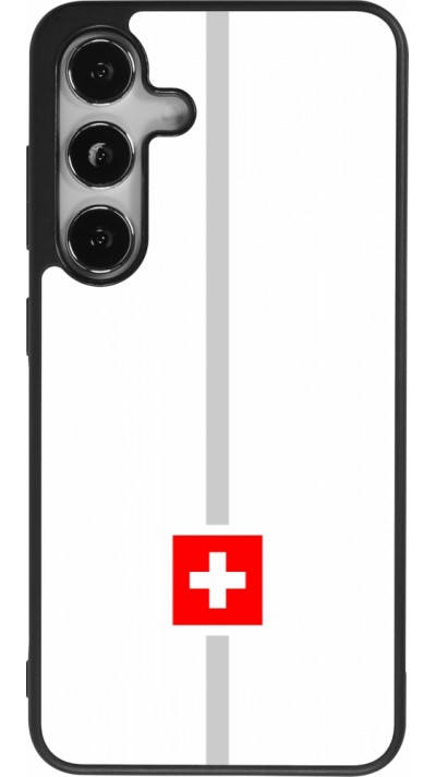 Samsung Galaxy S25 Case Hülle - Silikon schwarz Kanton CH weiss