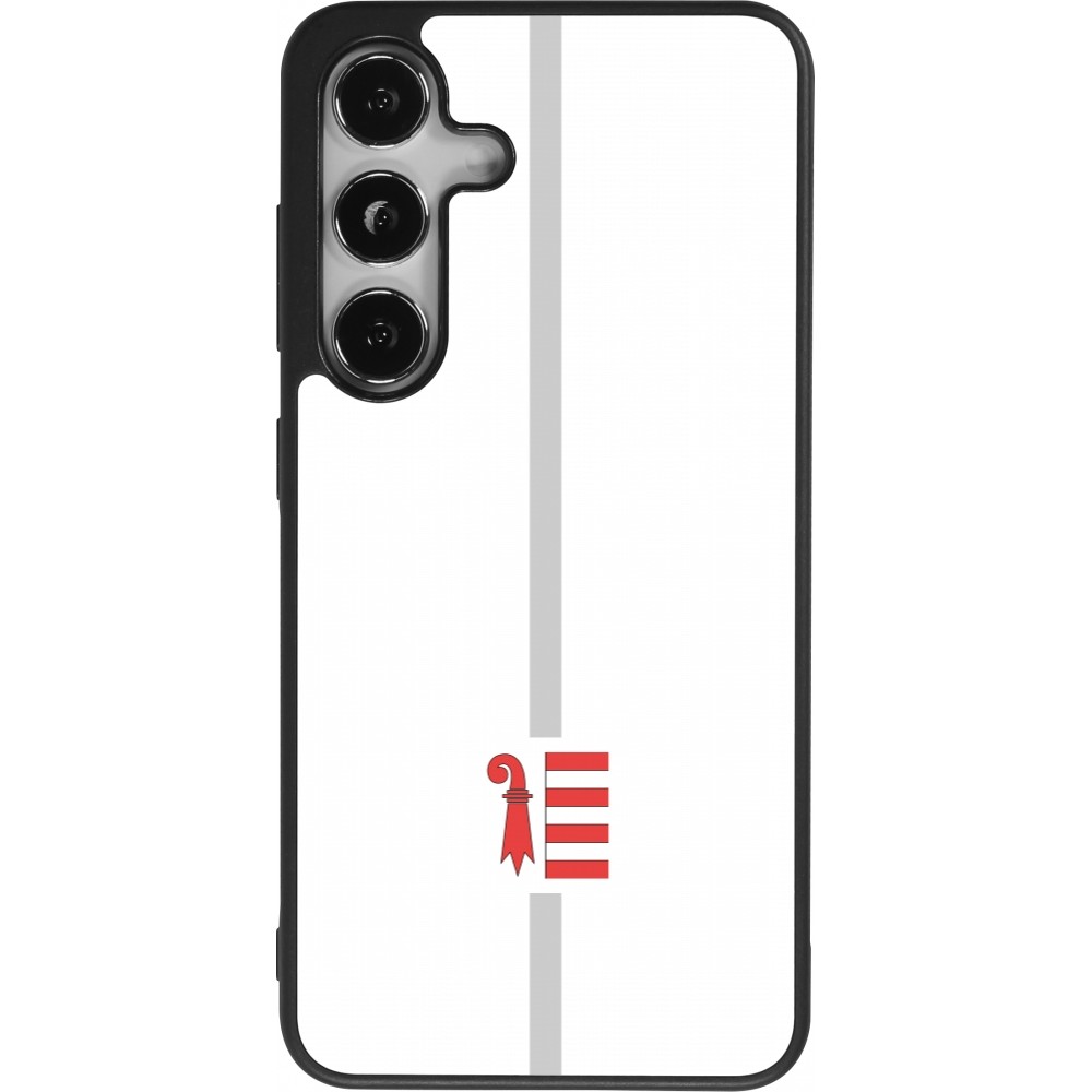 Coque Samsung Galaxy S25 - Silicone rigide noir Canton JU blanc