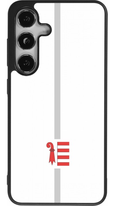 Samsung Galaxy S25 Case Hülle - Silikon schwarz Kanton JU weiss