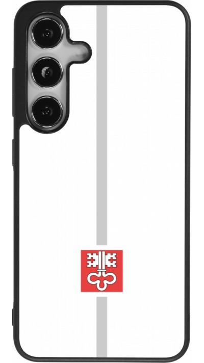 Samsung Galaxy S25 Case Hülle - Silikon schwarz Kanton NW weiss