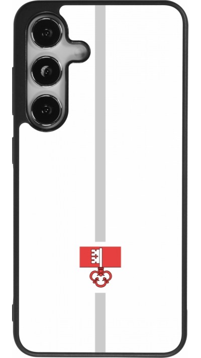 Samsung Galaxy S25 Case Hülle - Silikon schwarz Kanton OW weiss