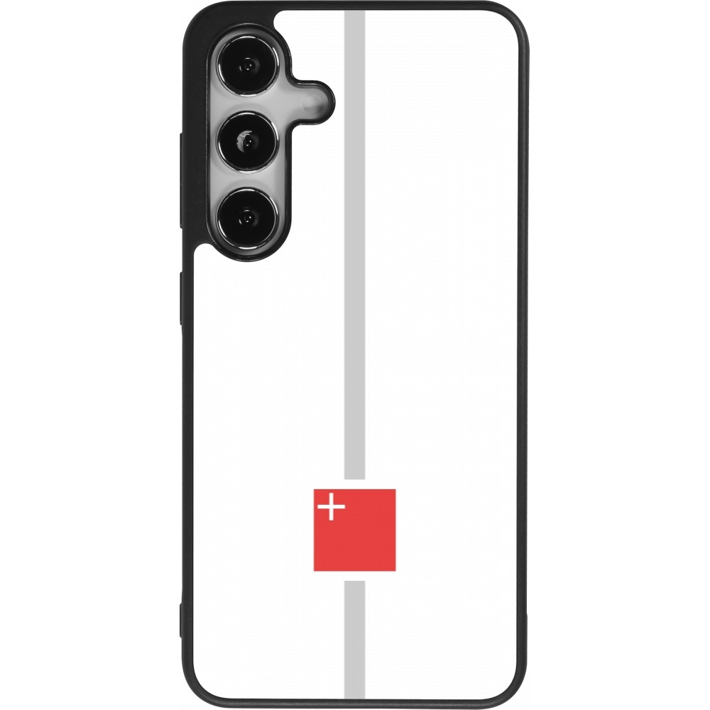 Samsung Galaxy S25 Case Hülle - Silikon schwarz Kanton SZ weiss