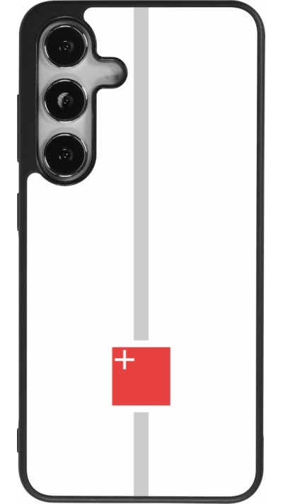 Samsung Galaxy S25 Case Hülle - Silikon schwarz Kanton SZ weiss