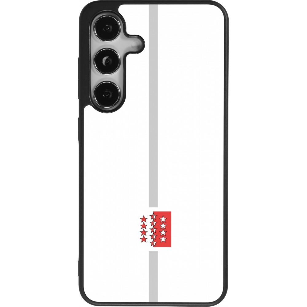 Samsung Galaxy S25 Case Hülle - Silikon schwarz Kanton VS weiss