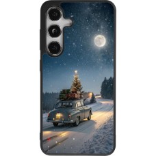 Coque Samsung Galaxy S25 - Silicone rigide noir Christmas 25 Car with Tree Xmas