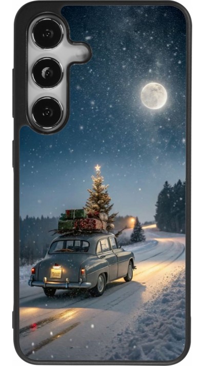 Coque Samsung Galaxy S25 - Silicone rigide noir Christmas 25 Car with Tree Xmas