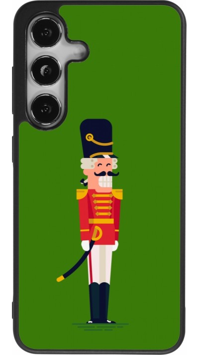 Coque Samsung Galaxy S25 - Silicone rigide noir Christmas 25 Nutcracker Green