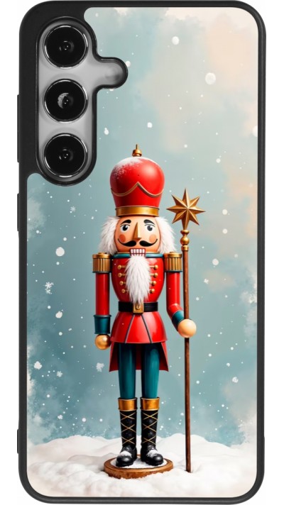 Coque Samsung Galaxy S25 - Silicone rigide noir Christmas 25 Nutcracker Snow