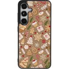 Coque Samsung Galaxy S25 - Silicone rigide noir Christmas 25 Pattern Ginger Cookie