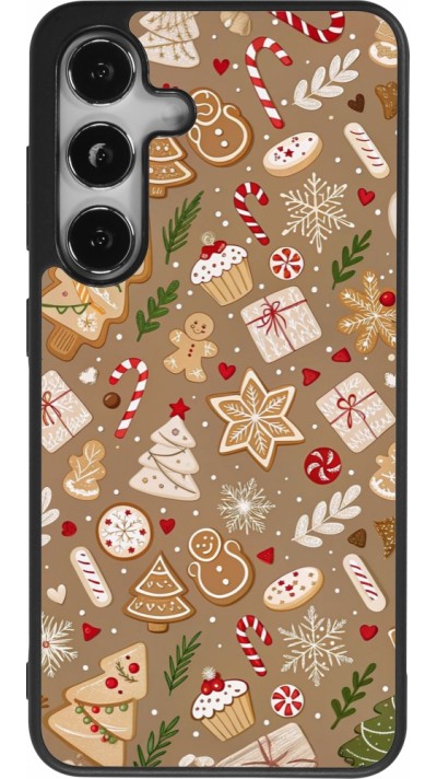 Coque Samsung Galaxy S25 - Silicone rigide noir Christmas 25 Pattern Ginger Cookie
