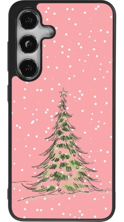 Coque Samsung Galaxy S25 - Silicone rigide noir Christmas 25 Pink Tree