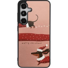 Coque Samsung Galaxy S25 - Silicone rigide noir Christmas 25 Teckel Merry Xmas