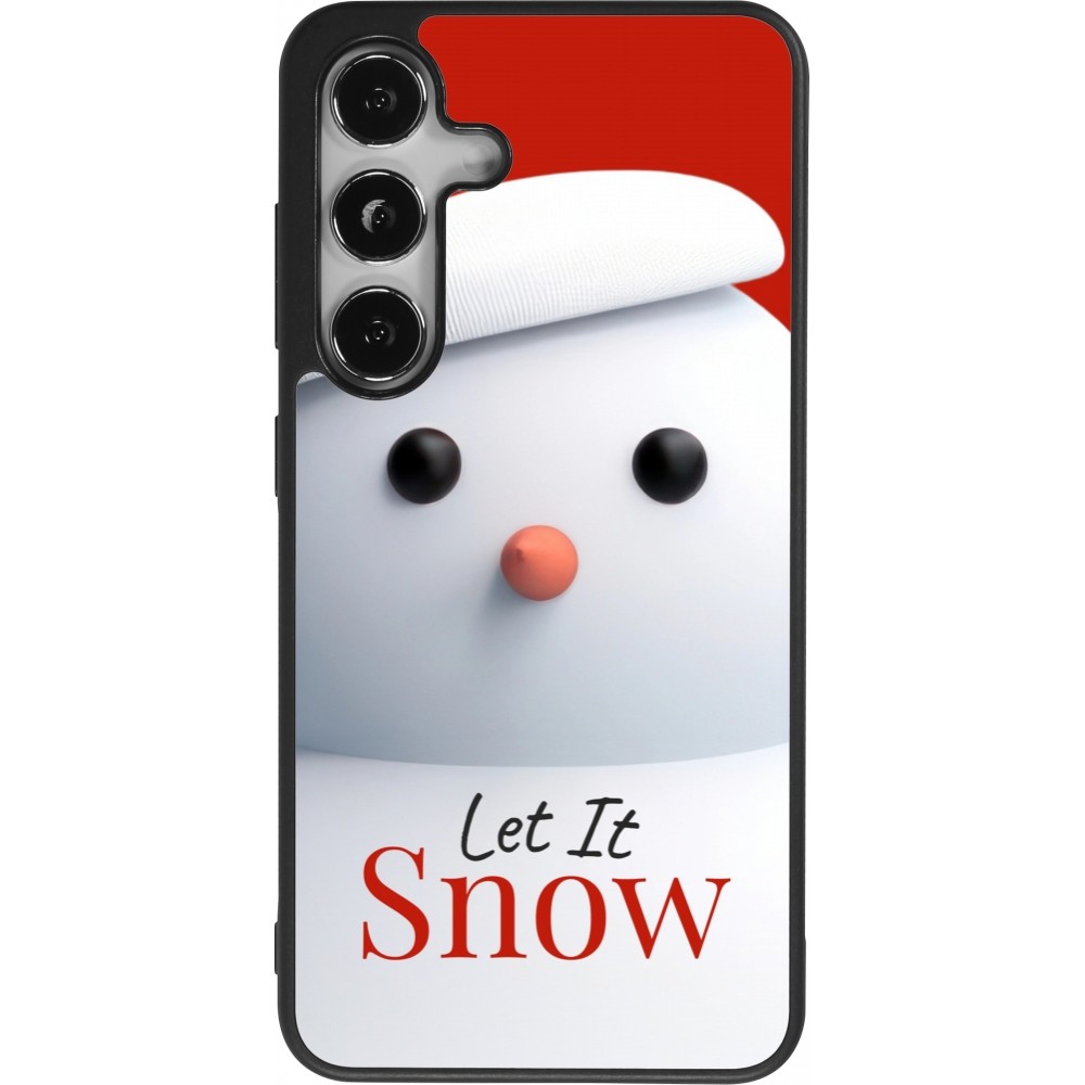 Coque Samsung Galaxy S25 - Silicone rigide noir Christmas 25 Xmas Snowman
