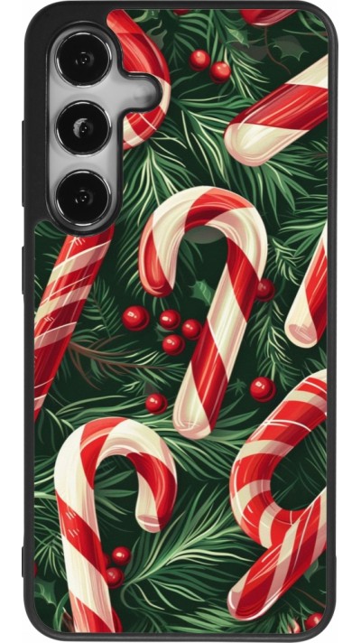 Coque Samsung Galaxy S25 - Silicone rigide noir Christmas 25 Xmas Stick