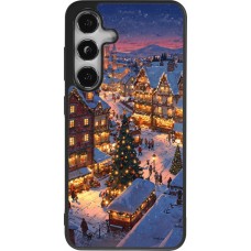 Coque Samsung Galaxy S25 - Silicone rigide noir Christmas 25 Xmas Village
