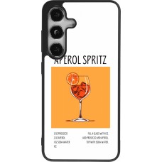 Coque Samsung Galaxy S25 - Silicone rigide noir Cocktail recette Aperol Spritz