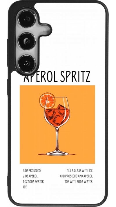 Samsung Galaxy S25 Case Hülle - Silikon schwarz Cocktail Rezept Aperol Spritz
