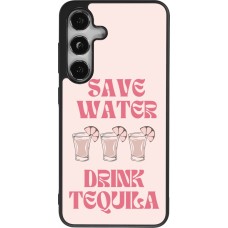 Coque Samsung Galaxy S25 - Silicone rigide noir Cocktail Save Water Drink Tequila