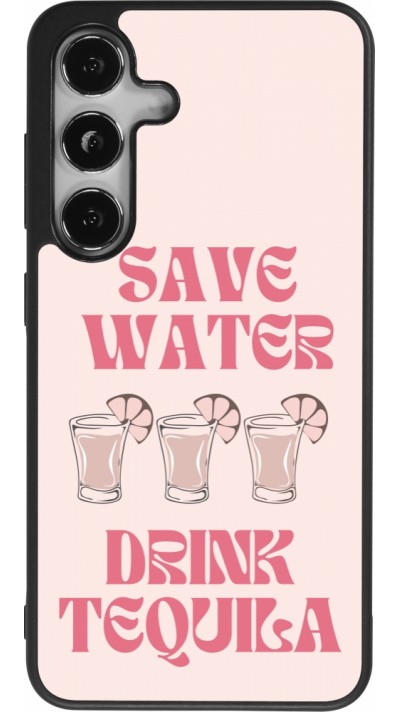 Samsung Galaxy S25 Case Hülle - Silikon schwarz Cocktail Save Water Drink Tequila