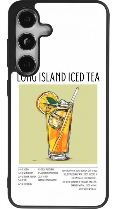 Samsung Galaxy S25 Case Hülle - Silikon schwarz Cocktail Rezept Long Island Ice Tea