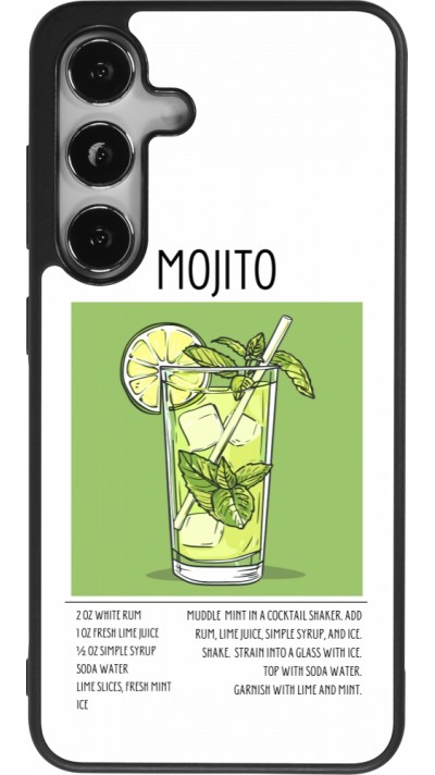 Samsung Galaxy S25 Case Hülle - Silikon schwarz Cocktail Rezept Mojito