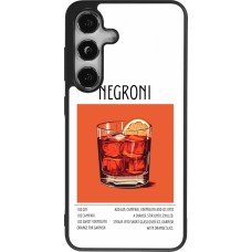 Coque Samsung Galaxy S25 - Silicone rigide noir Cocktail recette Negroni