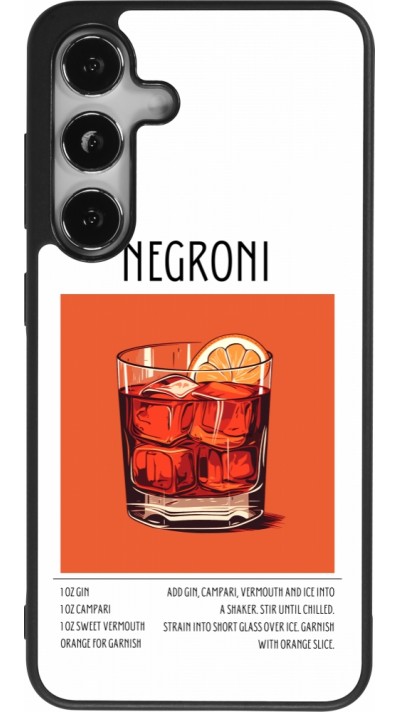 Samsung Galaxy S25 Case Hülle - Silikon schwarz Cocktail Rezept Negroni