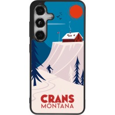 Coque Samsung Galaxy S25 - Silicone rigide noir Crans-Montana Cabane
