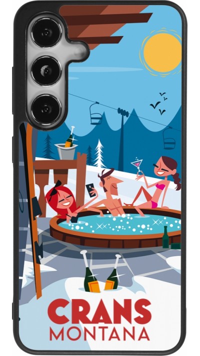 Samsung Galaxy S25 Case Hülle - Silikon schwarz Crans-Montana Mountain Jacuzzi