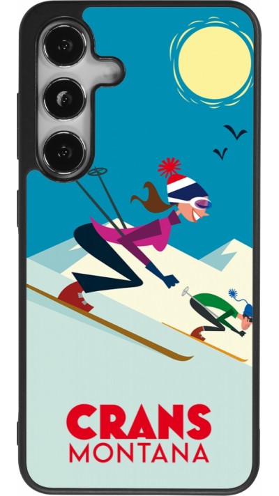 Samsung Galaxy S25 Case Hülle - Silikon schwarz Crans-Montana Ski Downhill