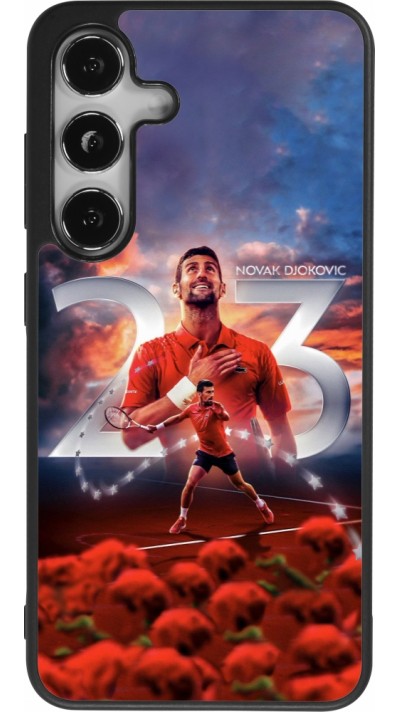 Samsung Galaxy S25 Case Hülle - Silikon schwarz Djokovic 23 Grand Slam