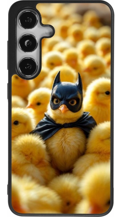 Coque Samsung Galaxy S25 - Silicone rigide noir Easter 2026 Chicken Batman
