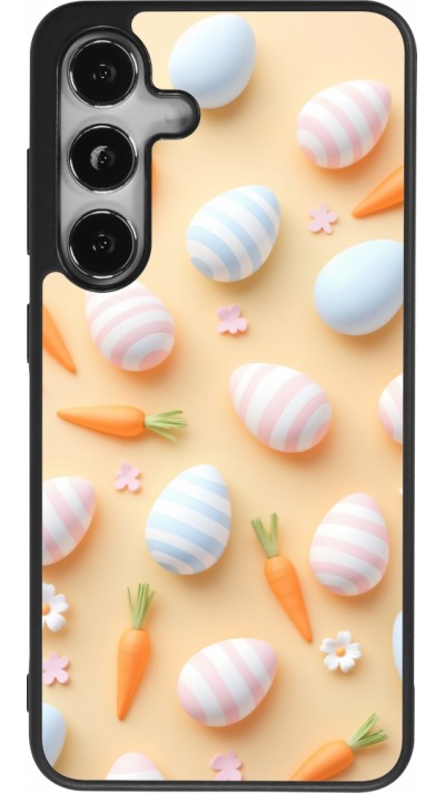 Coque Samsung Galaxy S25 - Silicone rigide noir Easter 2026 Pattern Easter