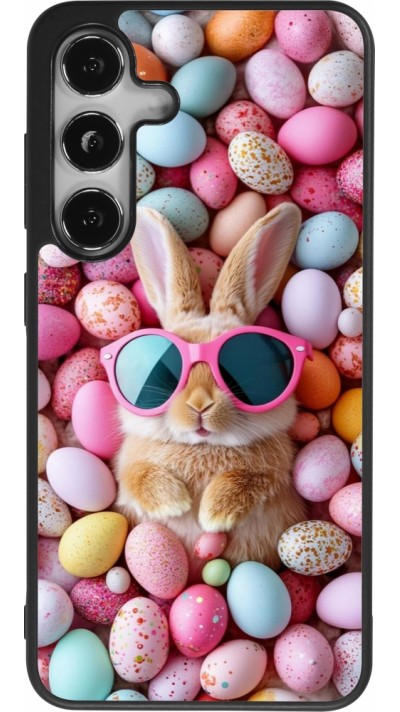 Coque Samsung Galaxy S25 - Silicone rigide noir Easter 2026 Rabbit fun