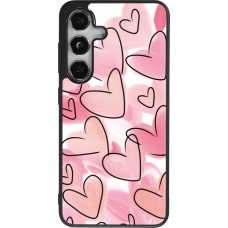 Coque Samsung Galaxy S25 - Silicone rigide noir Easter 2023 pink hearts