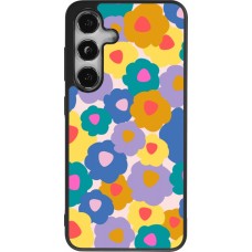 Coque Samsung Galaxy S25 - Silicone rigide noir Easter 2024 flower power