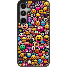 Coque Samsung Galaxy S25 - Silicone rigide noir Emoji Mix Color