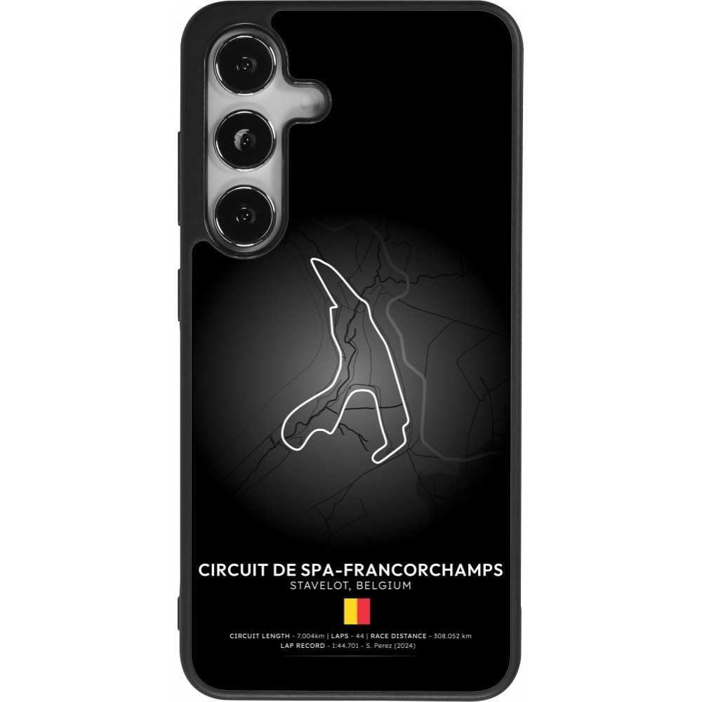 Coque Samsung Galaxy S25 - Silicone rigide noir F1 Track 2025 Belgium