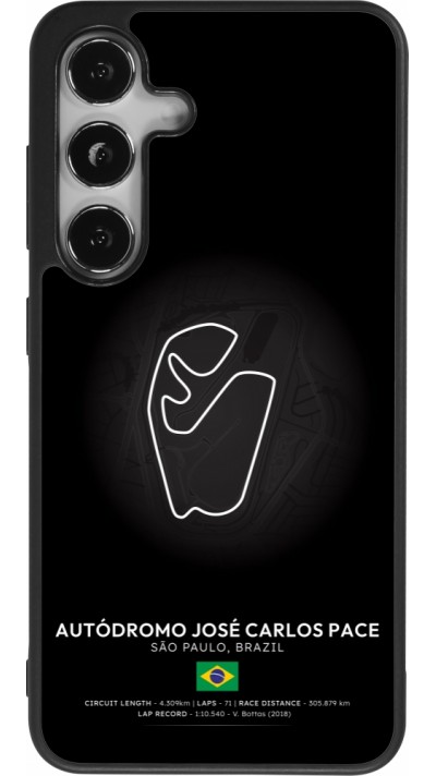 Coque Samsung Galaxy S25 - Silicone rigide noir F1 Track 2025 Brazil