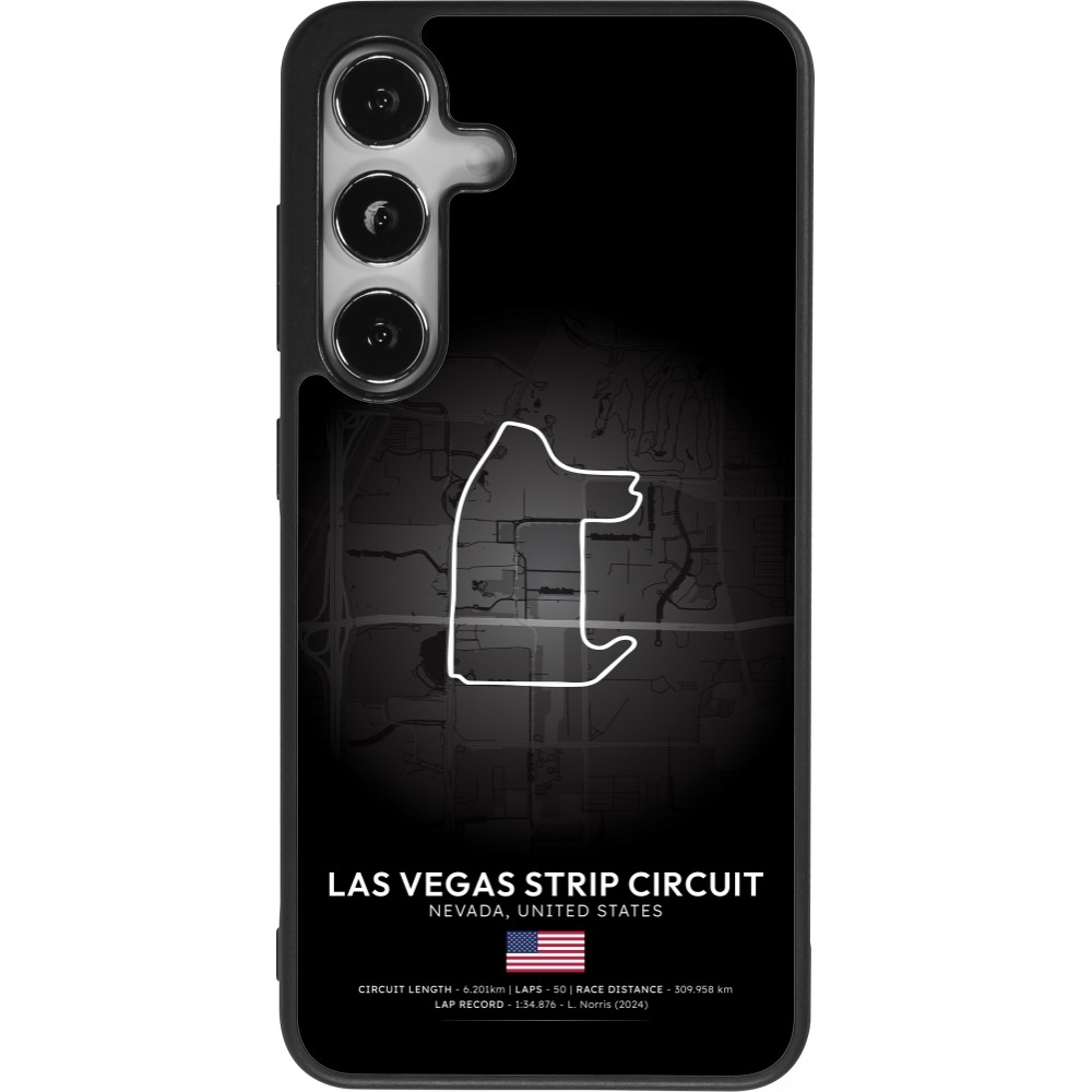 Samsung Galaxy S25 Case Hülle - Silikon schwarz F1 Track 2025 Las Vegas