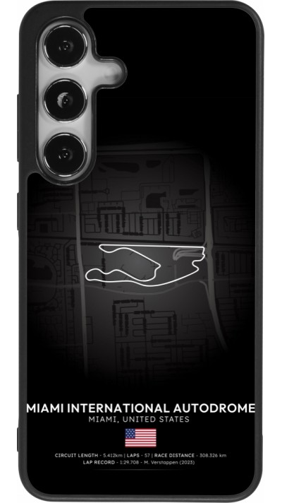 Coque Samsung Galaxy S25 - Silicone rigide noir F1 Track 2025 Miami