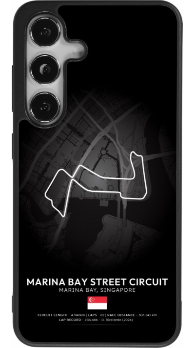 Coque Samsung Galaxy S25 - Silicone rigide noir F1 Track 2025 Singapore